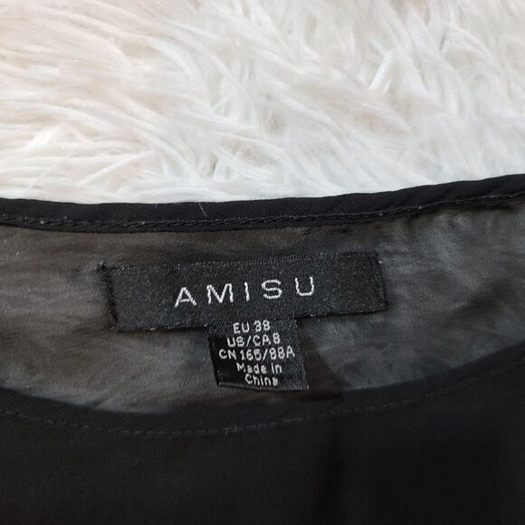 Amisu Women's Mixed Media Half Sleeve Dress - Picture 2 of 3